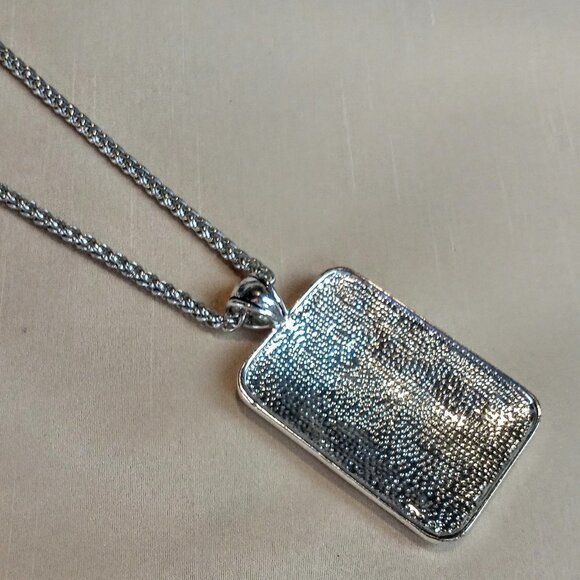 Two Tone Silver Gold Filigree Pendant Necklace - Picture 6 of 6